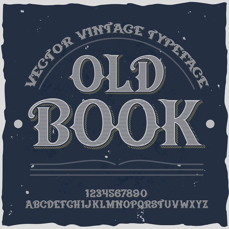 Gratis Vektor gammel bok vintage skrifttype