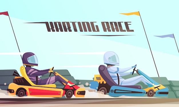 Gratis Vektor gokartracing