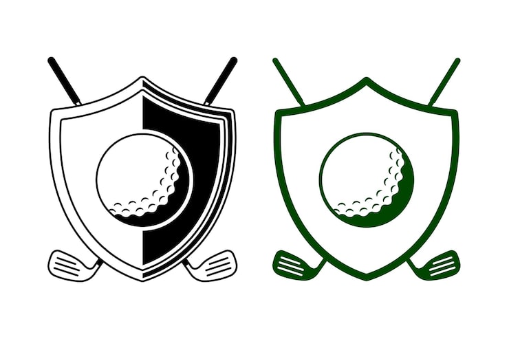 Gratis Vektor golfskjold to stiler