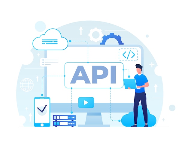Gratis Vektor gradient api-illustrasjon
