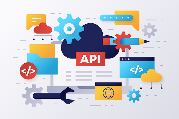 Gratis Vektor gradient api-illustrasjon