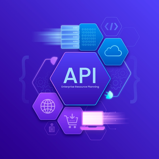 Gratis Vektor gradient api-illustrasjon