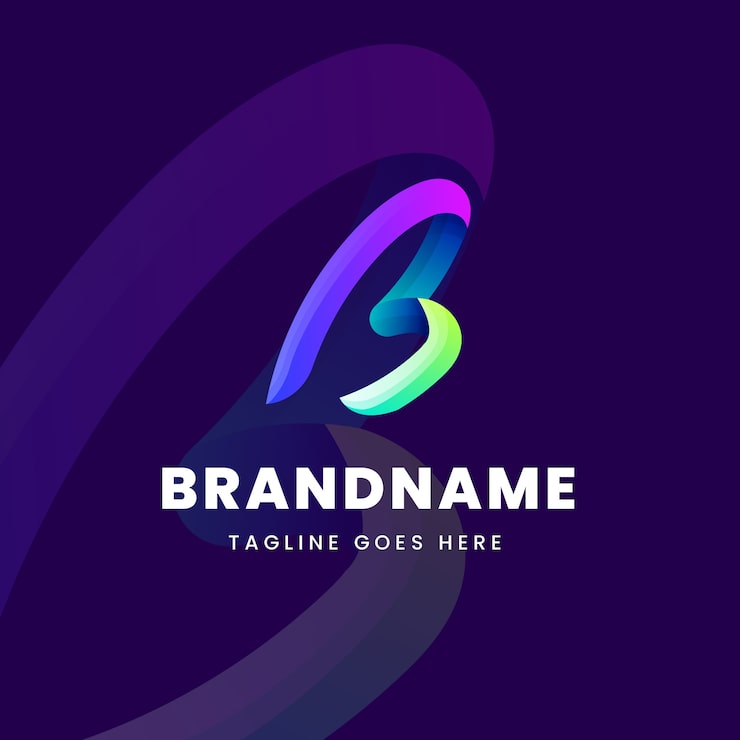 Gratis Vektor gradient b bokstav logo mal