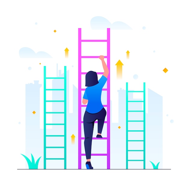Gratis Vektor gradient første trinn illustrasjon