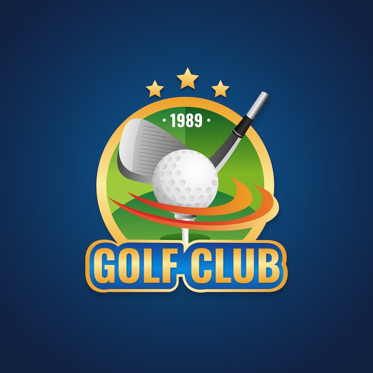 Gratis Vektor gradient golf logo mal