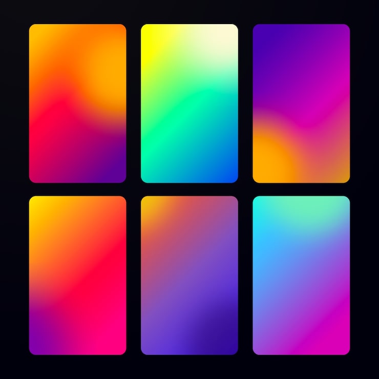 Gratis Vektor gradient gradient fargesett element
