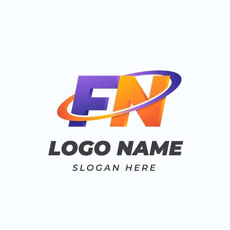 Gratis Vektor gradient nf- eller fn-logomal