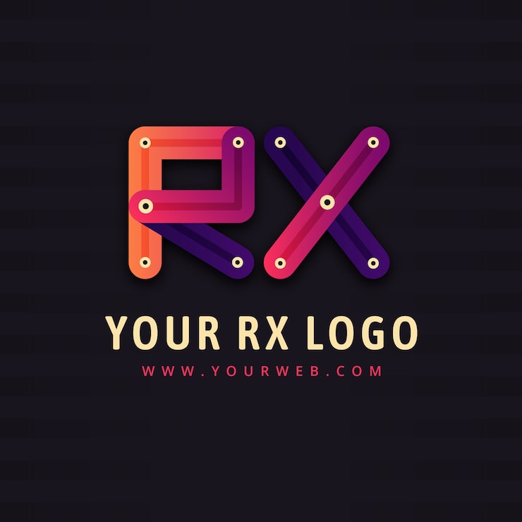 Gratis Vektor gradient rx eller xr logo mal