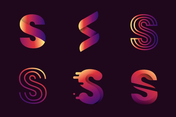 Gratis Vektor gradient s logo maler