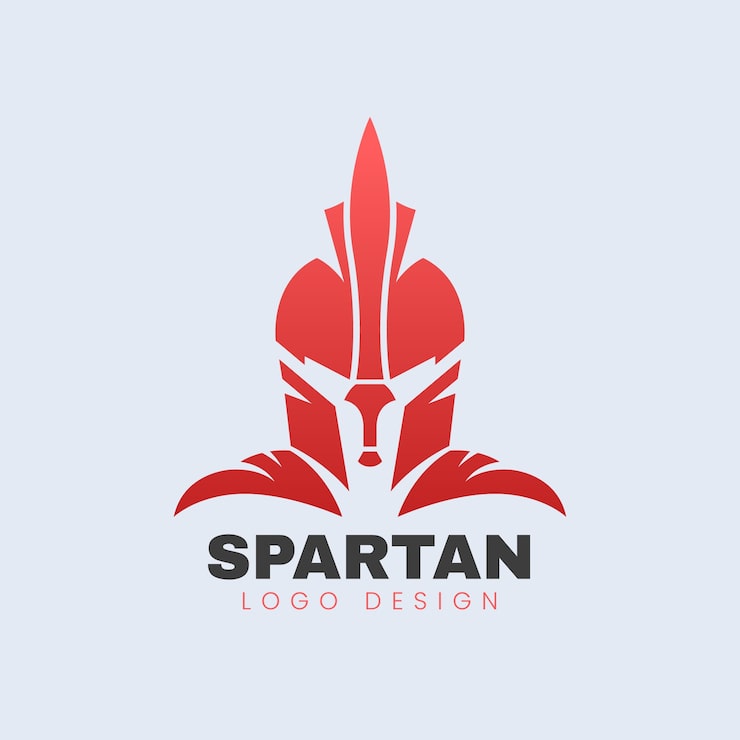 Gratis Vektor gradient spartansk hjelm logo mal