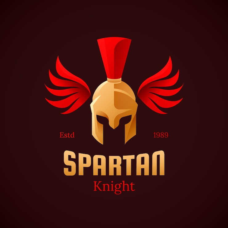 Gratis Vektor gradient spartansk hjelm logo