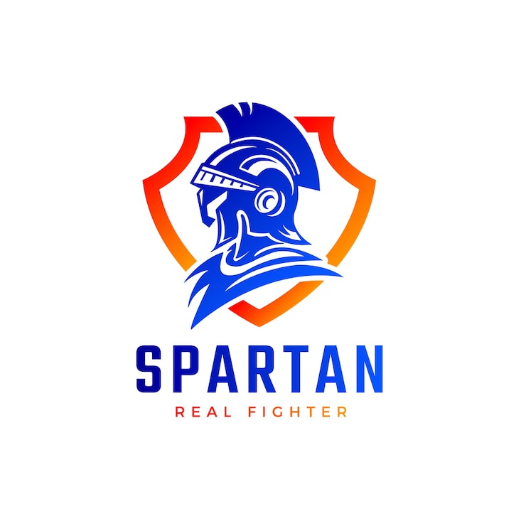 Gratis Vektor gradient spartansk logo design