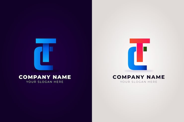 Gratis Vektor gradient tc logodesign