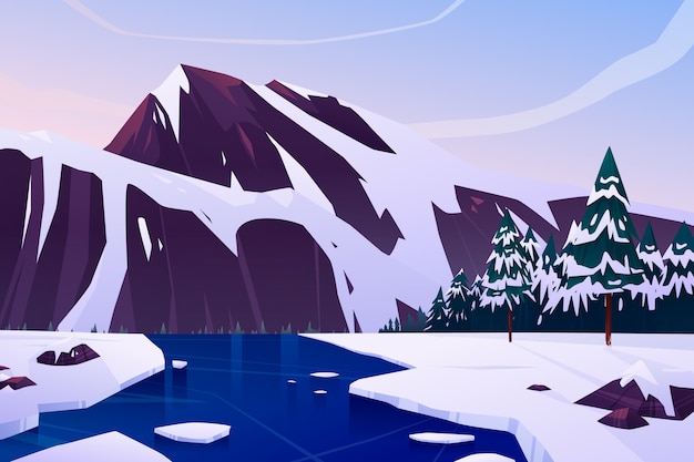 Gratis Vektor gradient vinterlandskap