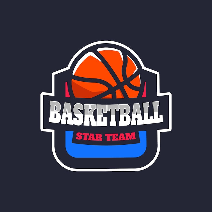Gratis Vektor håndtegnet basketball-logomal