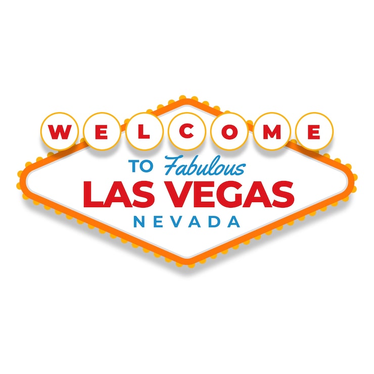 Gratis Vektor håndtegnet flatt design las vegas-skilt