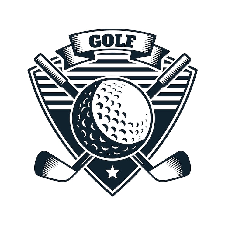Gratis Vektor håndtegnet golf logo mal