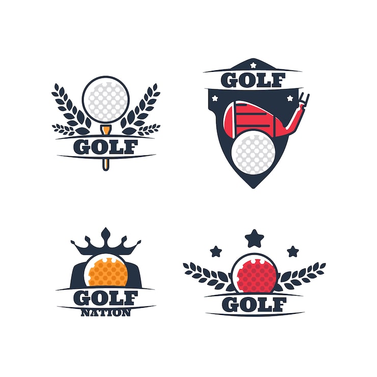 Gratis Vektor håndtegnet golf logo mal