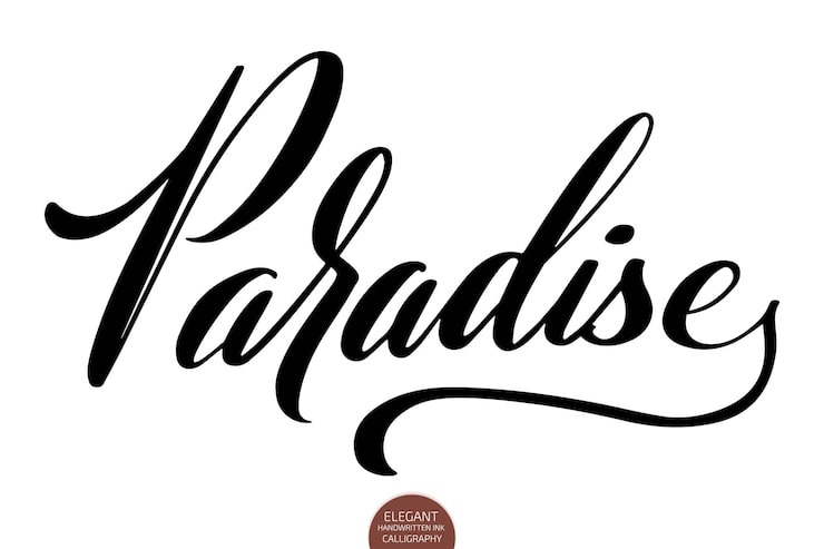 Gratis Vektor håndtegnet skrift paradise