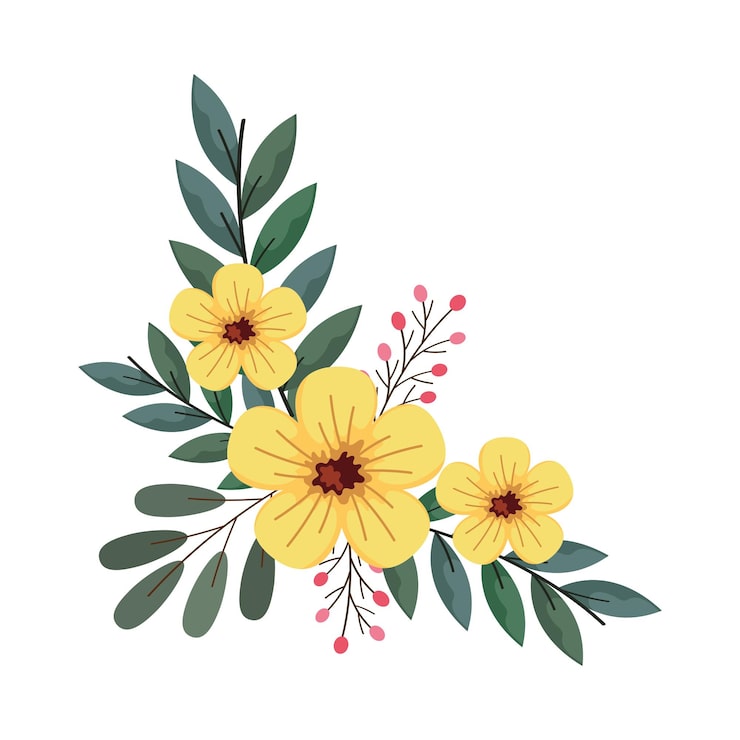 Gratis Vektor hjørneramme blomster som blomstrer