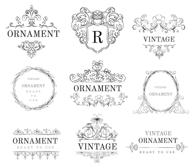 Gratis Vektor illustrasjon av vintage blomstring ornament