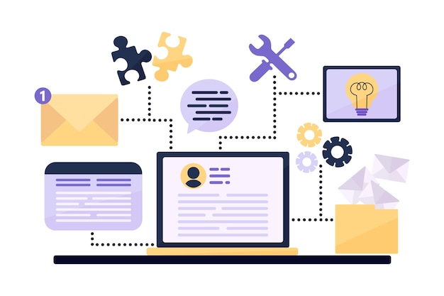 Gratis Vektor illustrasjon med konsept for multitasking