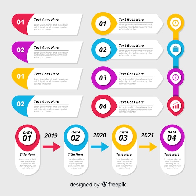 Gratis Vektor infografikk-elementsamling
