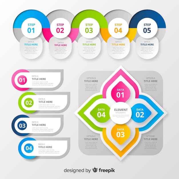 Gratis Vektor infografikk-elementsamling