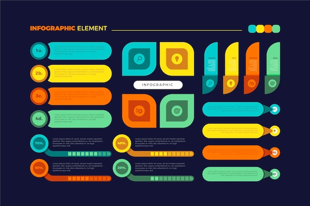 Gratis Vektor infografikk-elementsamling