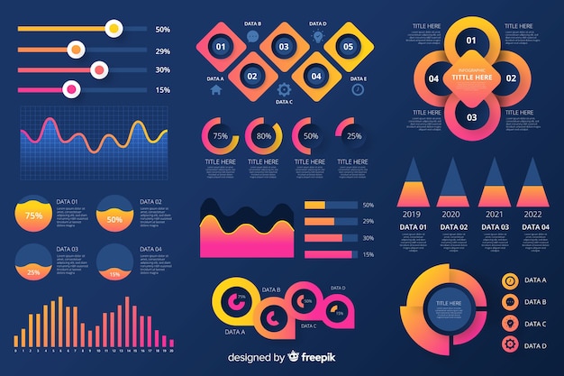 Gratis Vektor infografikk-elementsamling