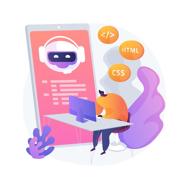 Gratis Vektor java-utvikler. smarttelefonprogramvare. javascript-koding, skriving av applikasjoner, css-programmering. html-kildekode manipulering. mobilprogram. vektor isolert konsept metafor illustrasjon.