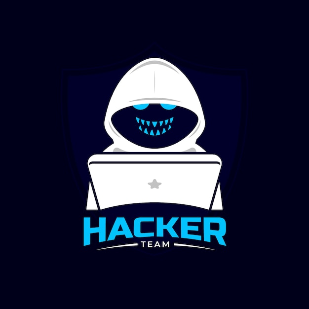 Gratis Vektor kreativ hackerlogo-mal