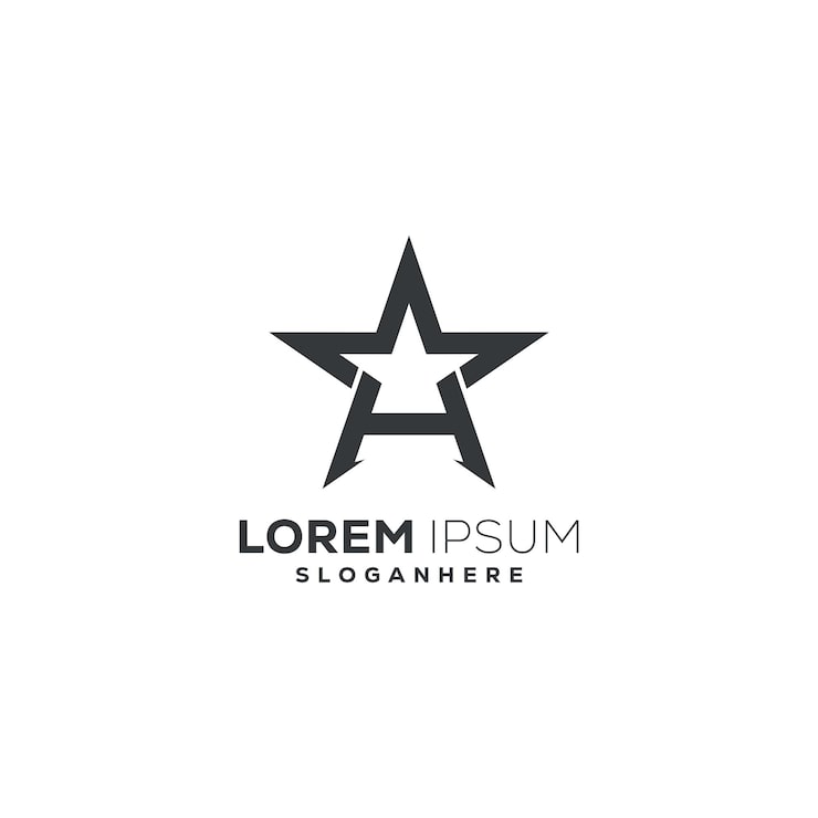 Gratis Vektor logokombinasjon av bokstaven a og en stjerne