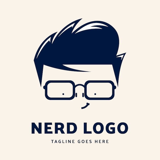 Gratis Vektor logomal for nerd med flatt design