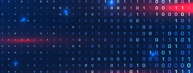 Gratis Vektor moderne binærkodekonsept digitalt banner for programmering og koding