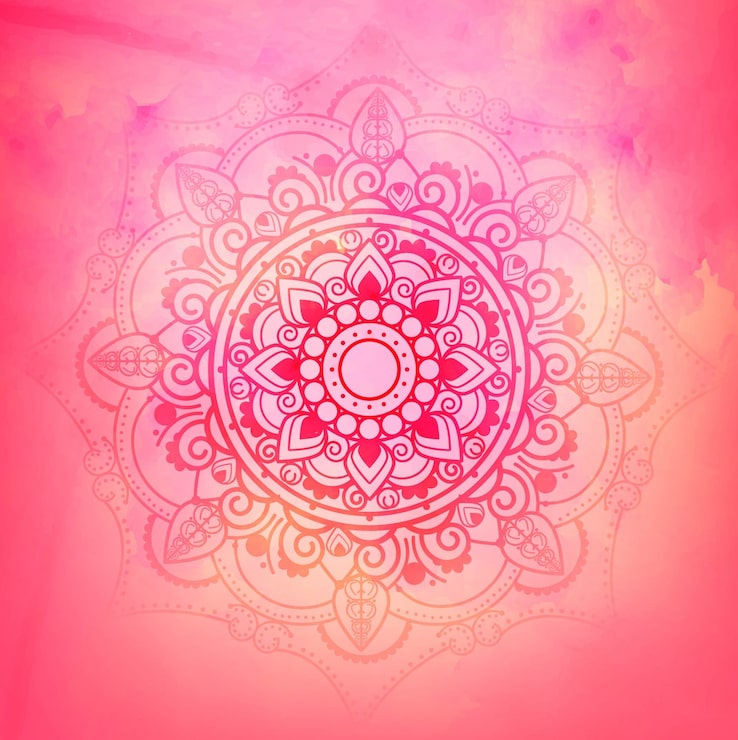 Gratis Vektor rosa mandala bakgrunn