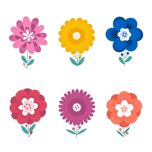 Gratis Vektor samling av vårblomster