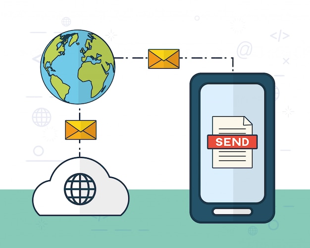 Gratis Vektor send e-postkonsept