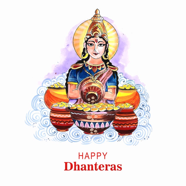 Gratis Vektor shubh dhanteras gudinne laxami feiring bakgrunn