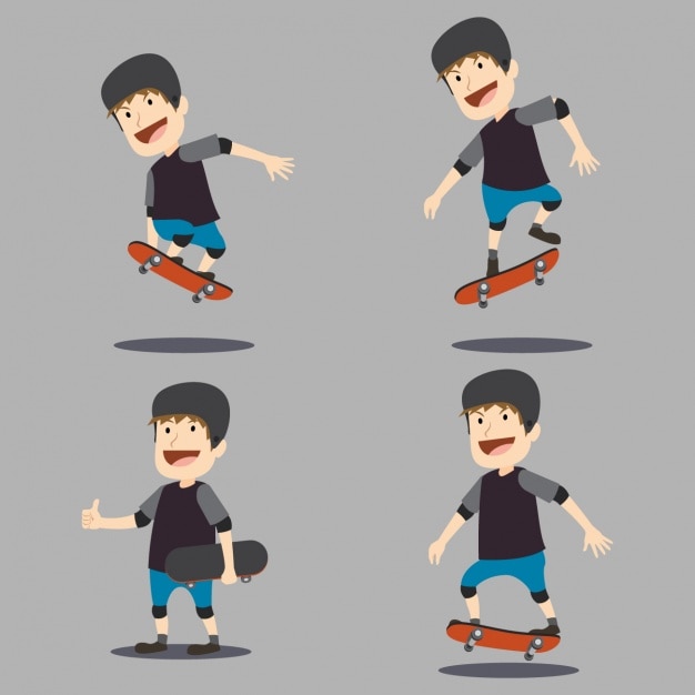 Gratis Vektor skater karakterdesign