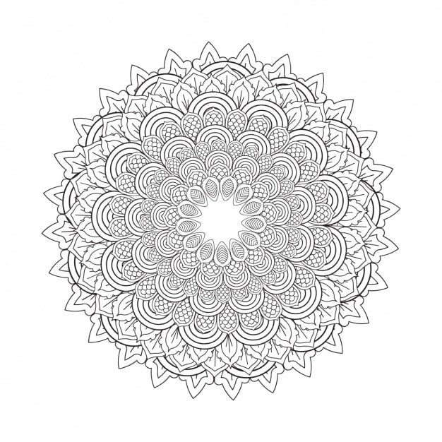 Gratis Vektor skissert mandala-bakgrunn