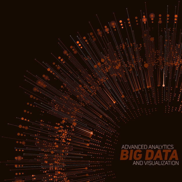 Gratis Vektor stor oransje visualisering av sirkulære data.