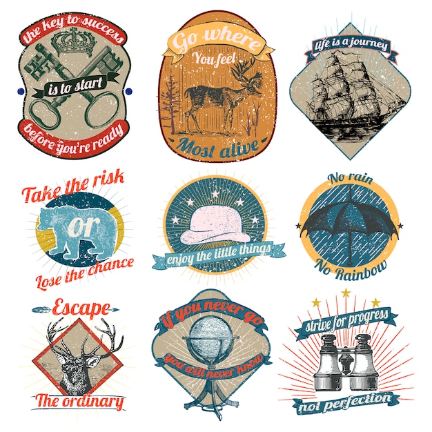 Gratis Vektor vintage logosamling