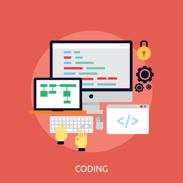 Gratis Vektor webprogrammering bakgrunn