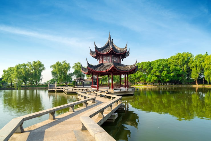 Photo cầu chín khúc kiểu trung quốc