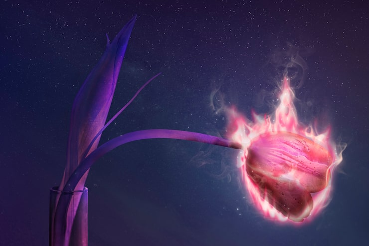 Miễn phí Photo hoa tulip bốc lửa, thẩm mỹ lửa, môi trường được phối lại với hiệu ứng lửa