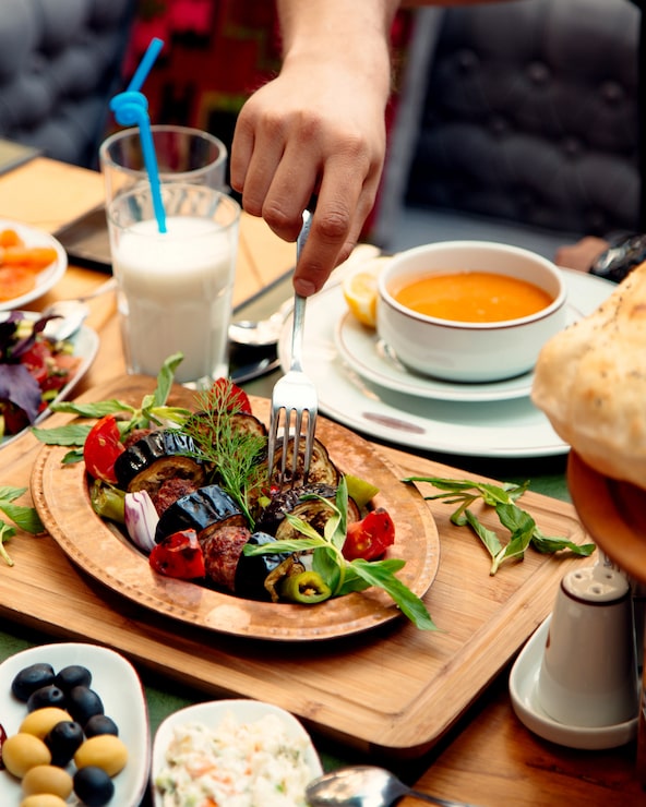 Miễn phí Photo kebab thịt với rau củ chiên