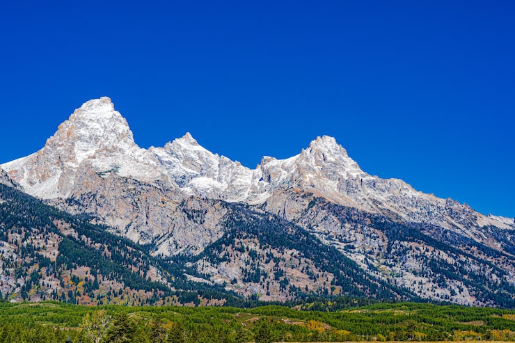 Ilmainen Kuva lumi peittää teton range -vuoriston huiput