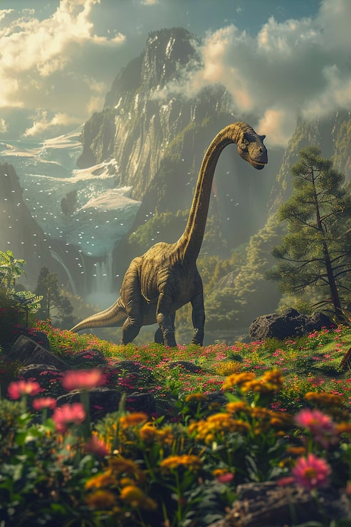 Ilmainen Kuva sauropodi-dinosaurus luonnossa