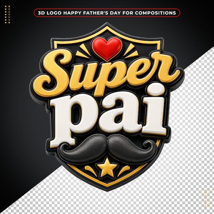 Ilmainen PSD 3d-logo superisä-designeihin